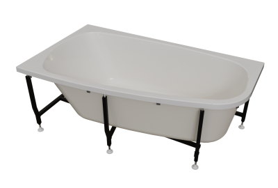 Ванна акриловая Radomir Рона 160x90 L 1-01-0-1-1-343 белая пристенная с каркасом