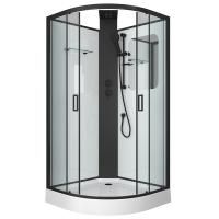Душевая кабина без крыши 100x100 GROSSMAN Elegans GR250 стекло прозрачное профиль черный Душевая кабина без крыши 100x100 GROSSMAN Elegans GR250 стекло прозрачное профиль черный
