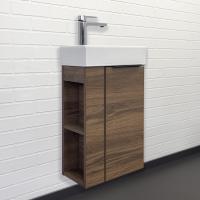 Тумба с раковиной Comforty Матэ 40 см 00-00015325 подвесная дуб темно-коричневый