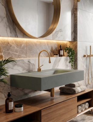 Раковина подвесная Sapbox SB-RW100M034 100 см олива