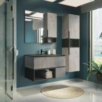 Тумба с раковиной Comforty Франкфурт 90 см 00-00006503 подвесная бетон светлый