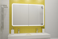 Зеркальный шкаф с полочками и LED подсветкой Континент Avenue 120x80 Зеркальный шкаф с полочками и LED подсветкой Континент Avenue 120x80