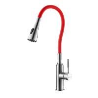 Смеситель для кухни с гибким изливом Lemark Expert LM5082S-Red Смеситель для кухни с гибким изливом Lemark Expert LM5082S-Red