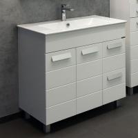 Тумба с раковиной Comforty Модена М 90 см 00-00001644 напольная белая