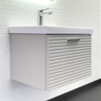 Тумба с раковиной Comforty Касабланка 60 см 00-00019249 подвесная серый шелк