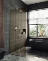 Душевая перегородка в узком профиле 69x195 см MaybahGlass  MGD-702-5у стекло бронза Душевая перегородка в узком профиле 69x195 см MaybahGlass  MGD-702-5у стекло бронза
