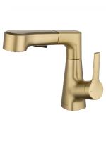 Смеситель для раковины с гигиеническим душем Wonzon & Woghand WW-121B108-BG золото брашированный