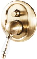 Смеситель с внутренней частью Caprigo Adria Swarovski 01-051-oro для душа золото глянцевое