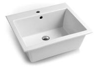 Постирочная хозяйственная раковинах с отверстием под смеситель  White Ceramic Rio W0135F01 белый Постирочная хозяйственная раковинах с отверстием под смеситель  White Ceramic Rio W0135F01 белый
