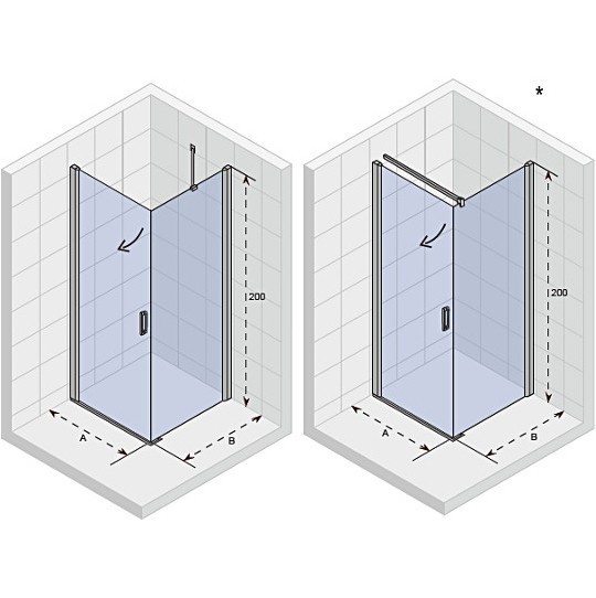 Душевой уголок Riho Novik 90x200x90 G003011120 профиль хром