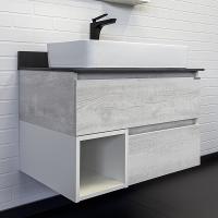 Тумба с раковиной Comforty Прага 75 см 00-00014831 подвесная дуб белый