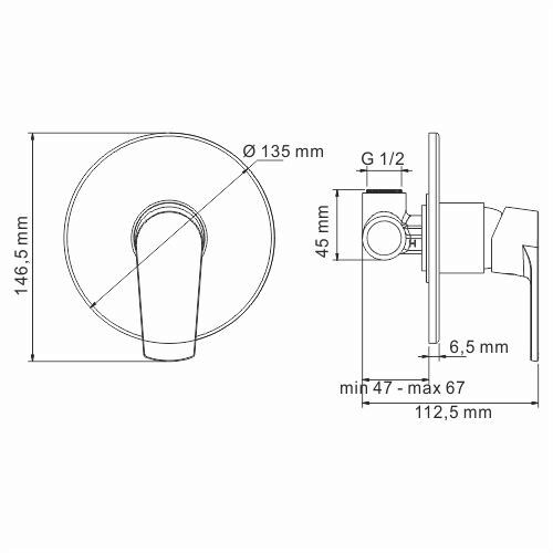 Смеситель для душа WasserKRAFT Dill 6151 Смеситель для душа WasserKRAFT Dill 6151