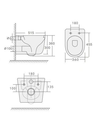 Унитаз Boheme Flow 969-SET-B подвесной с микролифтом