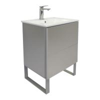 Тумба с раковиной Comforty Бильбао 60 см 00-00019361 напольная серый шелк