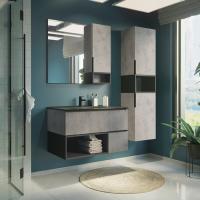Шкаф зеркальный Comforty Франкфурт 90 см 00-00006504 R бетон светлый