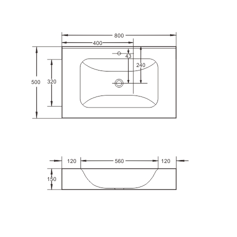 Раковина подвесная Sapbox SB-RW080M034 80 см олива