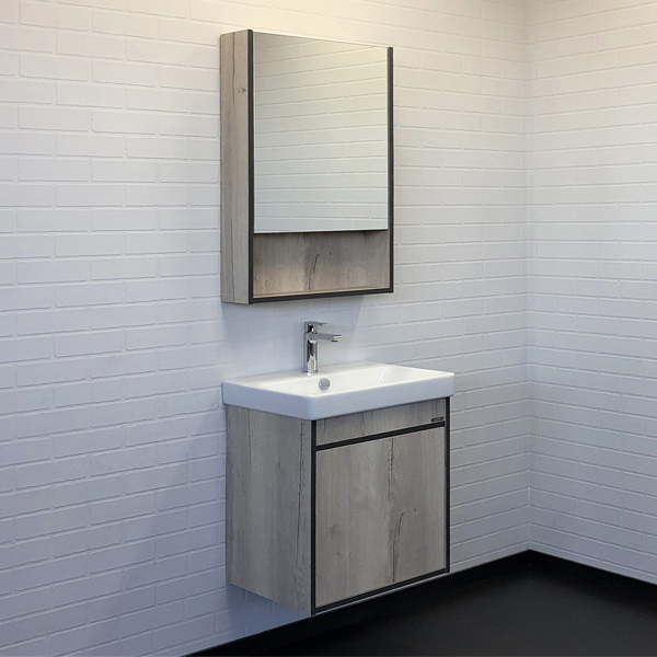 Тумба с раковиной Comforty Вена 55 см 00-00008928 подвесная дуб дымчатый