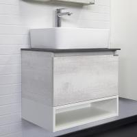 Тумба с раковиной Comforty Прага 60 см 00-00014536 подвесная дуб белый