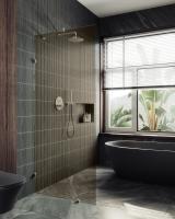 Душевая перегородка коннектор стена-стекло 89x195 см MaybahGlass  MGD-263-4 стекло бронза Душевая перегородка коннектор стена-стекло 89x195 см MaybahGlass  MGD-263-4 стекло бронза