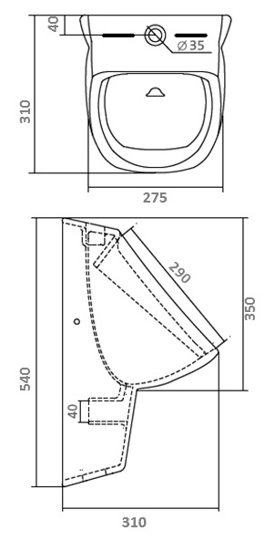 Писсуар Santek Гала 1.WH30.1.774 настенный
