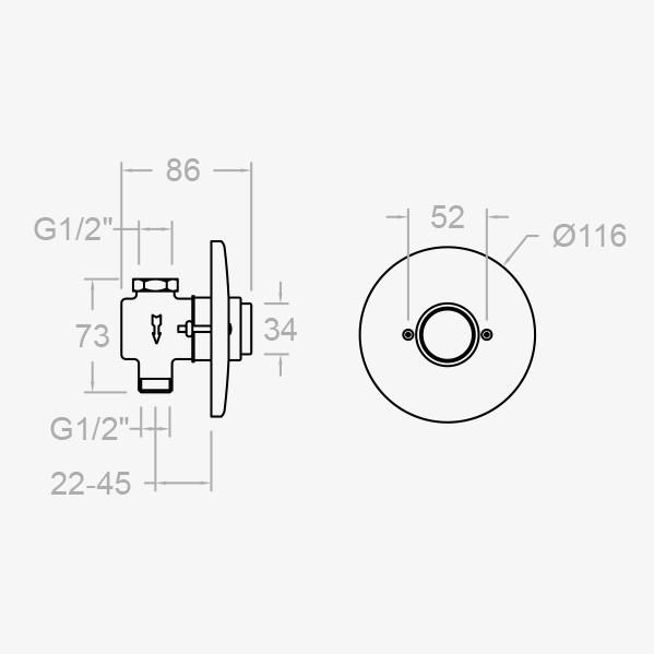 Смеситель встраиваемый Ramonsoler Solestop 745503 хром