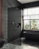Душевая перегородка коннектор стена-стекло 79x195 см MaybahGlass  MGD-274-4 стекло графит Душевая перегородка коннектор стена-стекло 79x195 см MaybahGlass  MGD-274-4 стекло графит