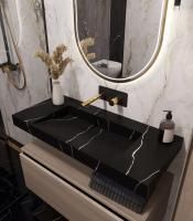 Раковина-столешница 100х45 см Armadi Art FLAT NERO MARQUINA 859-100-NM Раковина-столешница 100х45 см Armadi Art FLAT NERO MARQUINA 859-100-NM