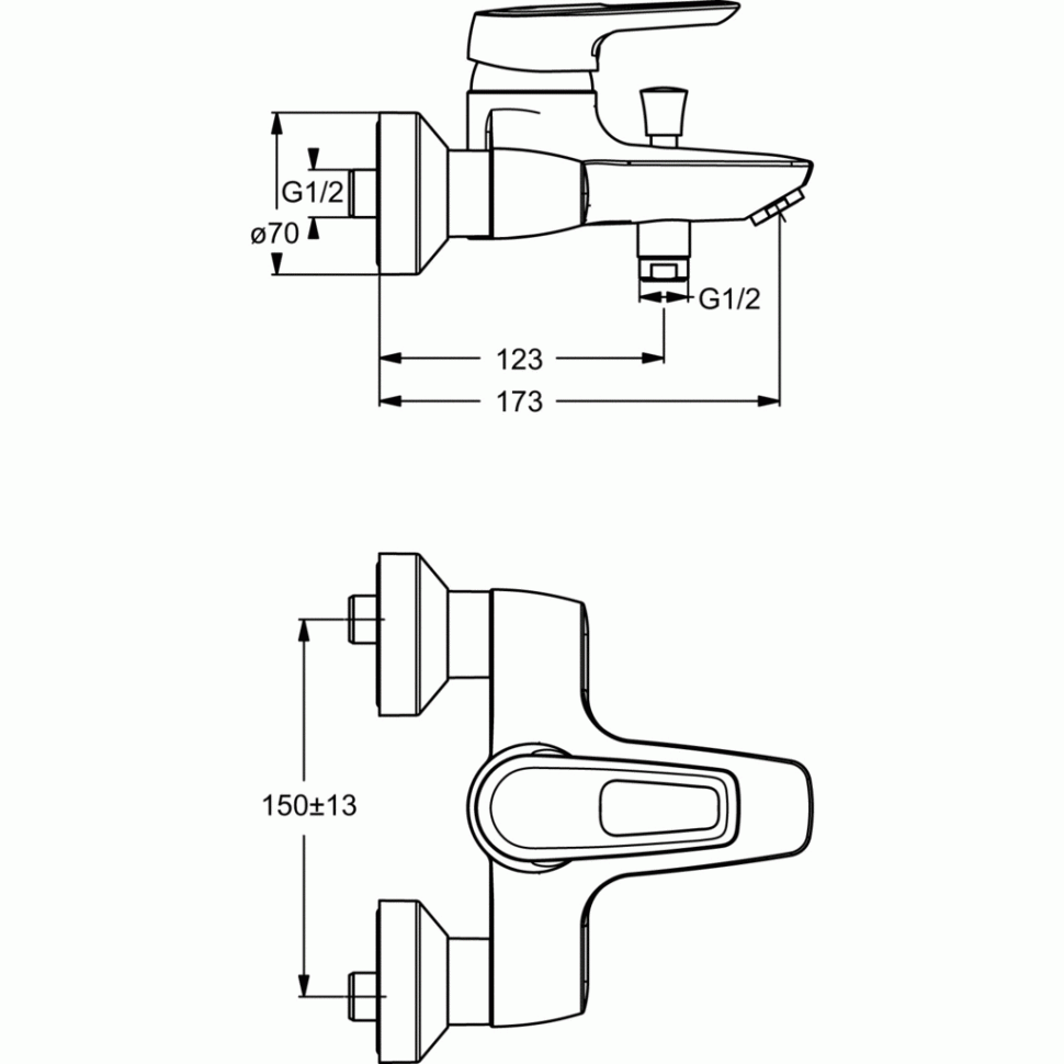 Смеситель для ванны и душа Ideal Standard CERAMIX BLUE B9490AA Смеситель для ванны и душа Ideal Standard CERAMIX BLUE B9490AA