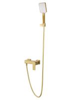 Смеситель для душа с гарнитуром Wonzon & Woghand Cube 2.0 WW-88048068-BG золото брашированный