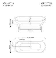 Ванна акриловая отдельностоящая 150x70 GROSSMAN Forta GR-2701B черный Ванна акриловая отдельностоящая 150x70 GROSSMAN Forta GR-2701B черный