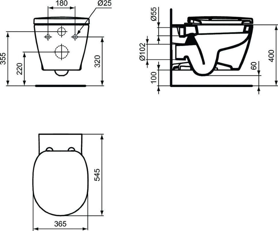 Унитаз подвесной Ideal Standard E803501 CONNECT с сидением микролифт E712701 CONNECT Унитаз подвесной Ideal Standard E803501 CONNECT с сидением микролифт E712701 CONNECT
