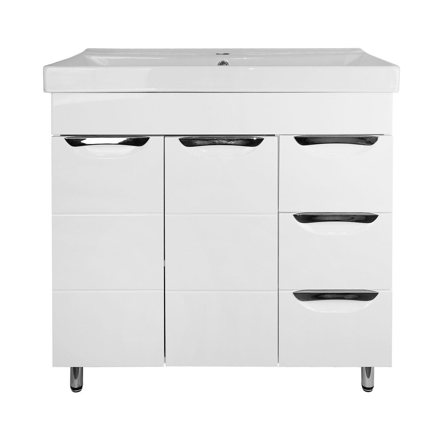 Комплект тумба фрезерированный фасад с раковиной 80 см Loranto Соло CS00091381 белый Комплект тумба фрезерированный фасад с раковиной 80 см Loranto Соло CS00091381 белый