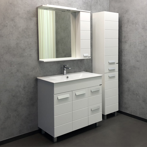 Тумба с раковиной Comforty Модена М 90 см 00-00001644 напольная белая