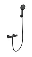 Смеситель для душа с термостатом и гарнитуром Wonzon & Woghand Strato WW-B2048-A-MB черный матовый