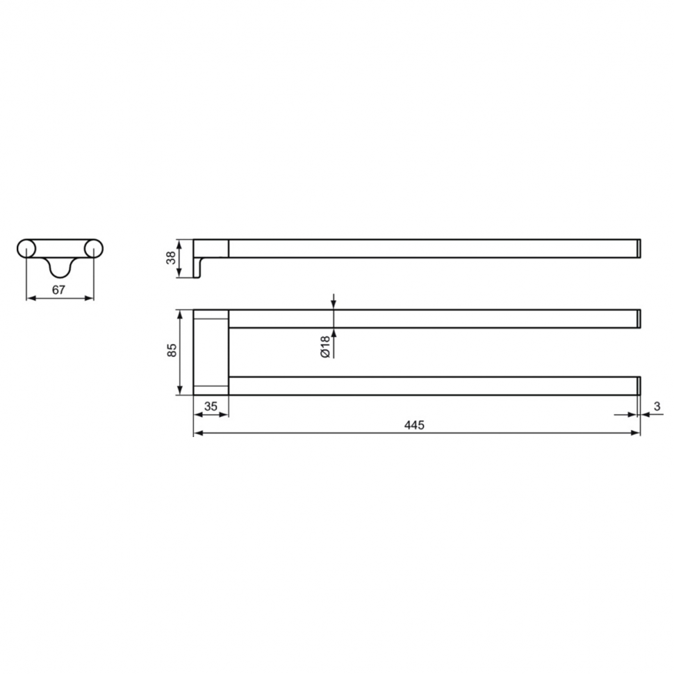 Двойной полотенцедержатель Ideal Standard CONNECT A9181AA Двойной полотенцедержатель Ideal Standard CONNECT A9181AA