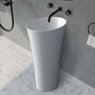 Раковина напольная Abber Stein 50 см AS2509-H белая матовая