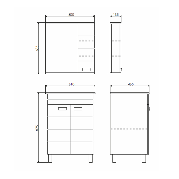 Тумба с раковиной Comforty Модена М 60 см 00-00001642 напольная белая