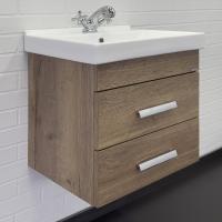 Тумба с раковиной Comforty Никосия 50 см 00-00018026 подвесная дуб темный