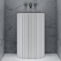Раковина отдельностоящая 58x90x38 см ABBER STEIN AS2551-H белый матовый Раковина отдельностоящая 58x90x38 см ABBER STEIN AS2551-H белый матовый