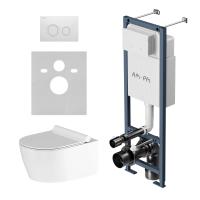 Унитаз подвесной безободковый с инсталляцией и кнопкой смыва AM.PM Jupiter IS110101.DX77C1700