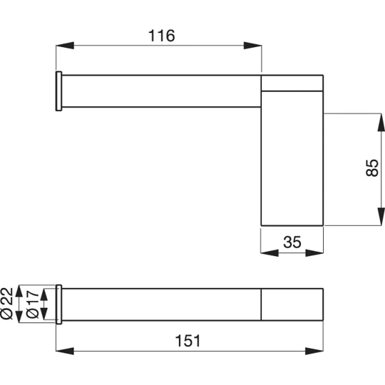 Держатель для запасного рулона туалетной бумаги Ideal Standard CONNECT N1383AA Держатель для запасного рулона туалетной бумаги Ideal Standard CONNECT N1383AA