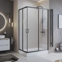 Душевой уголок 100x120 см BelBagno UNO-195 UNO-195-AH-2-120/100-C-NERO черный матовый Душевой уголок 100x120 см BelBagno UNO-195 UNO-195-AH-2-120/100-C-NERO черный матовый