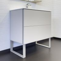 Тумба с раковиной Comforty Бильбао 80 см 00-00017176 напольная серый шелк