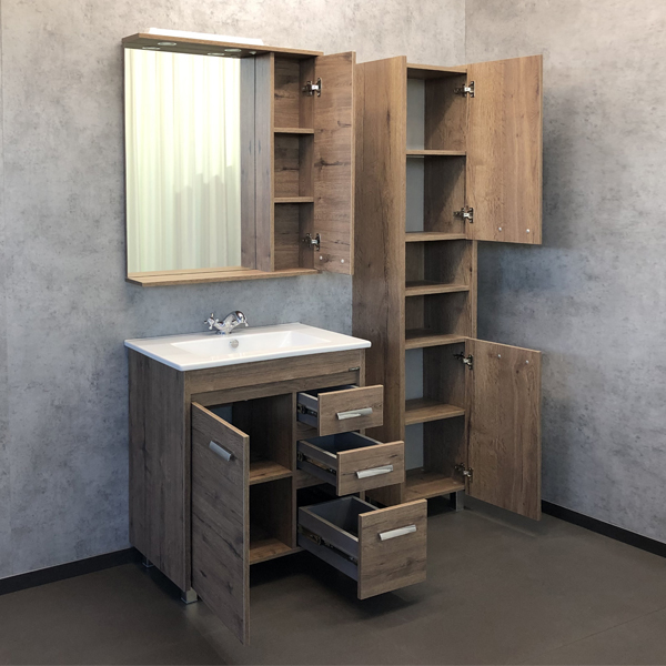 Тумба с раковиной Comforty Марио 75 см 00-00004157 напольная дуб темный
