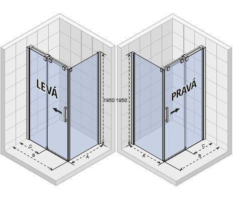 Душевой уголок Riho Ocean 80x195x100 G006004120 профиль хром