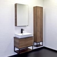 Тумба с раковиной Comforty Порто 60 см 00-00010677 подвесная дуб темно-коричневый
