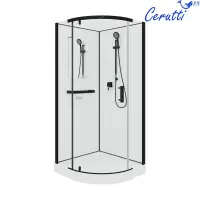 Душевая кабина Ceruttispa 90x205 KORRA90B профиль черный