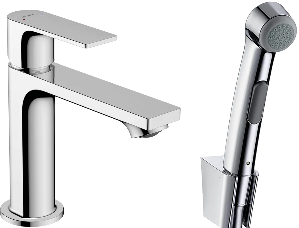 Смеситель для раковины Hansgrohe Rebris E 72216000 с гигиеническим душем Смеситель для раковины Hansgrohe Rebris E 72216000 с гигиеническим душем