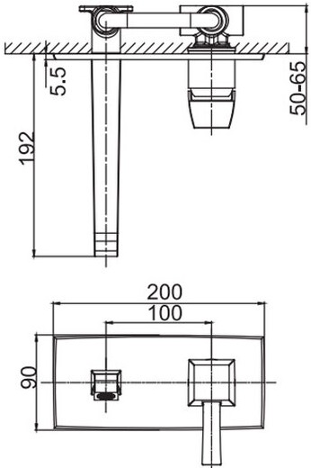 Смеситель с внутренней частью Caprigo Diamante 50-027-crm для раковины золото глянцевое