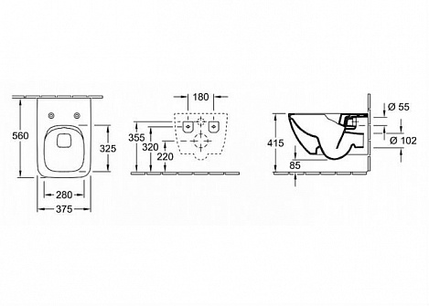 Унитаз Villeroy & Boch Venticello 4611RL01 подвесной безободковый